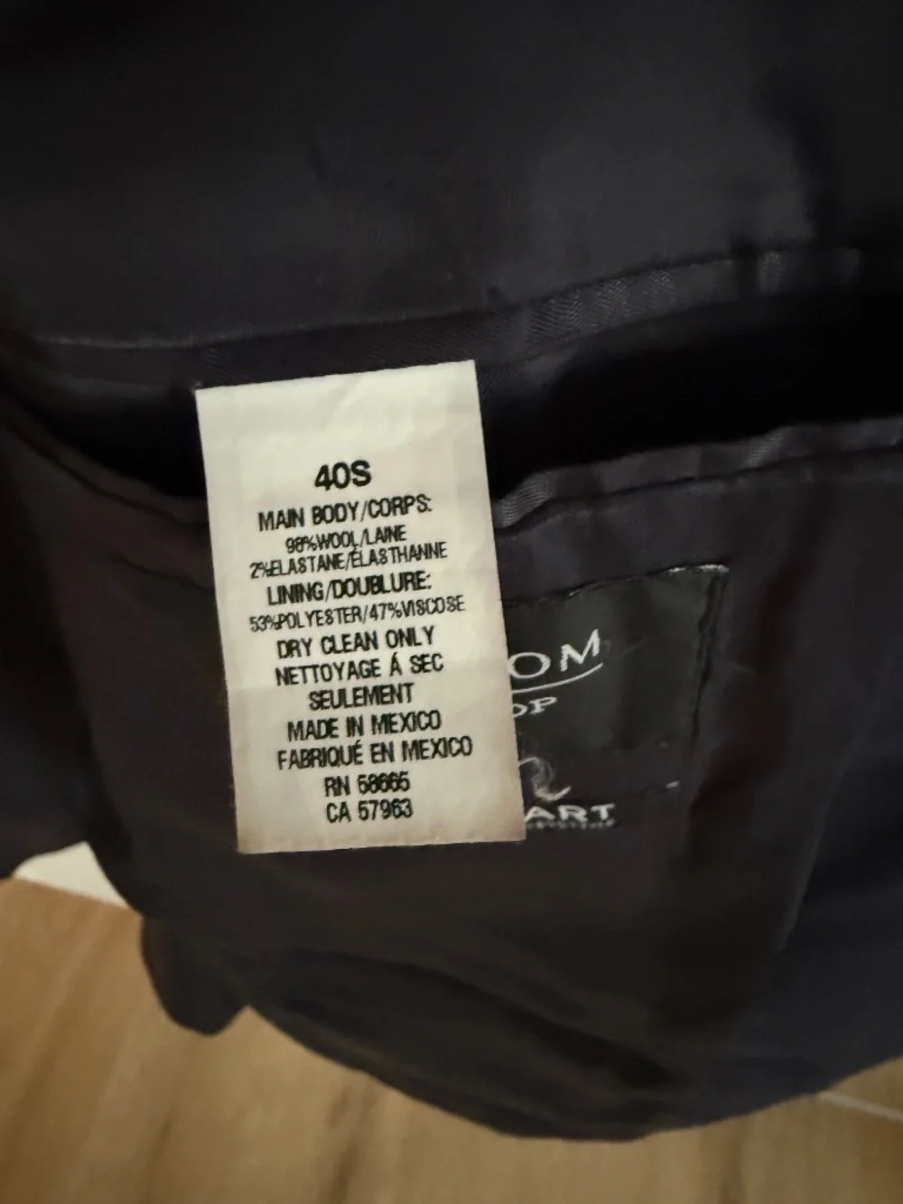 Norstrom Navy Tech-Smart Trim Fit Sport Coat - 40S   NWT